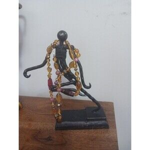 Sculpture fig Metal Figure On Base 10.25  Light Jewelry Holder collectible